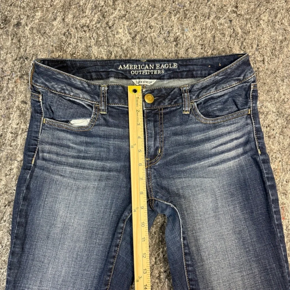 American Eagle Super Stretch Jegging Jeans Dark Wash Blue Low Rise Womens 10 Reg